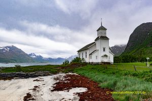 Gimsøy-Kirche, Gimsøy, Gimsøysand, Lofoten, Norwegen