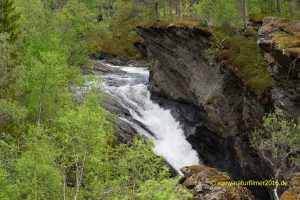 Snelifossen, Wasserfall, Rv812, Kulturveien, Misvær, Norwegen