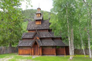 Stabkirche Savjord Stavkirkekopi, Moldjord, Norwegen